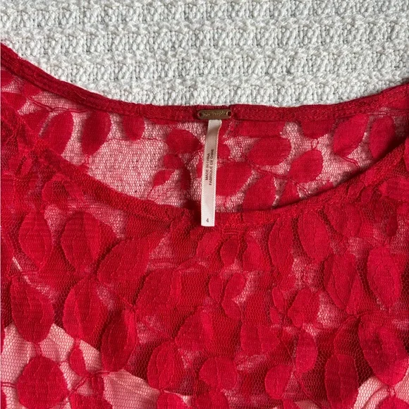 Free People Red Lace Dress - Picture 2 of 3